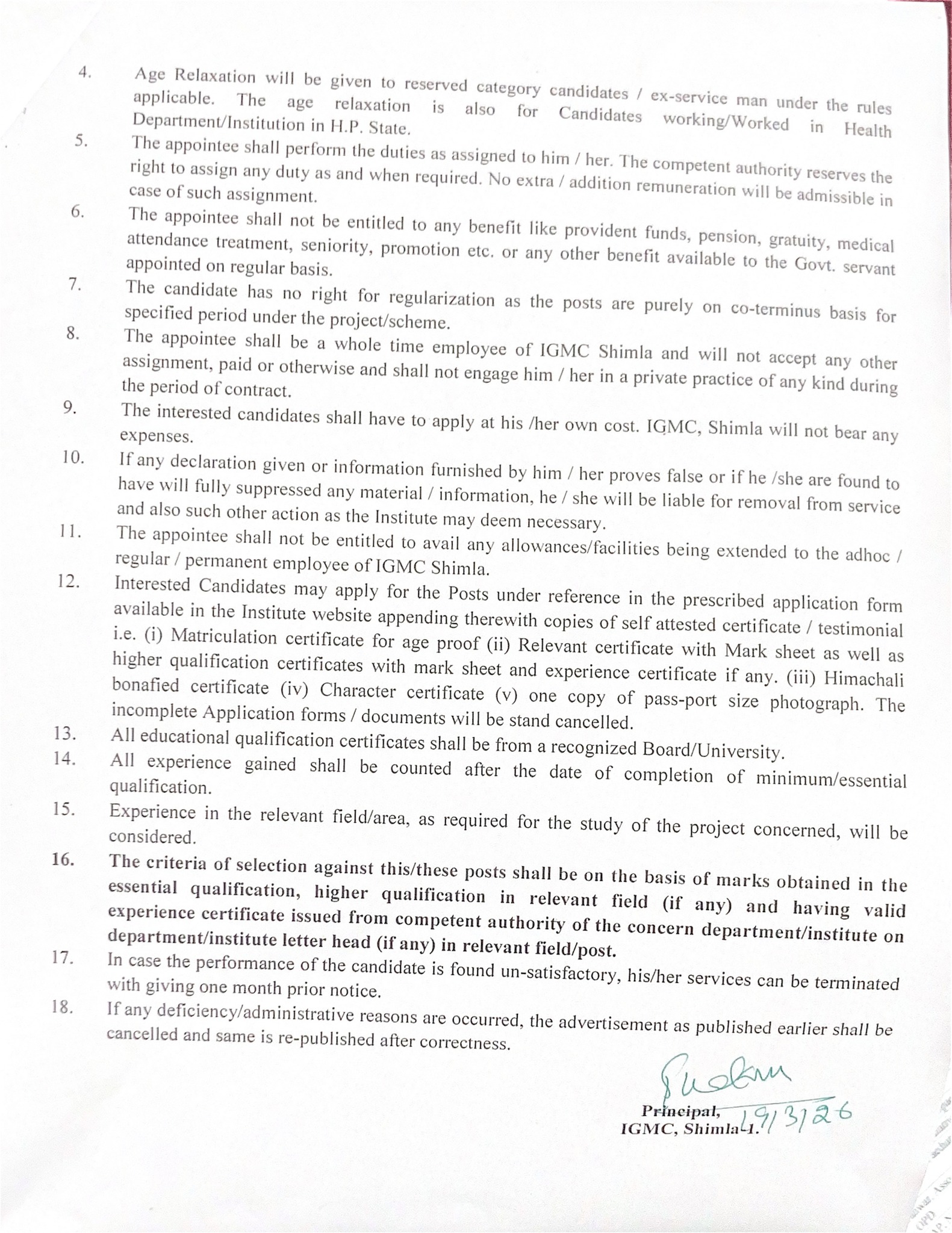 IGMC Shimla Recruitment 2026